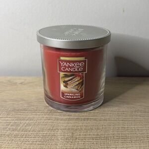 Yankee Candle Glass Tumbler Sparkling‎ Cinnamon Candle One Wick 7 oz New